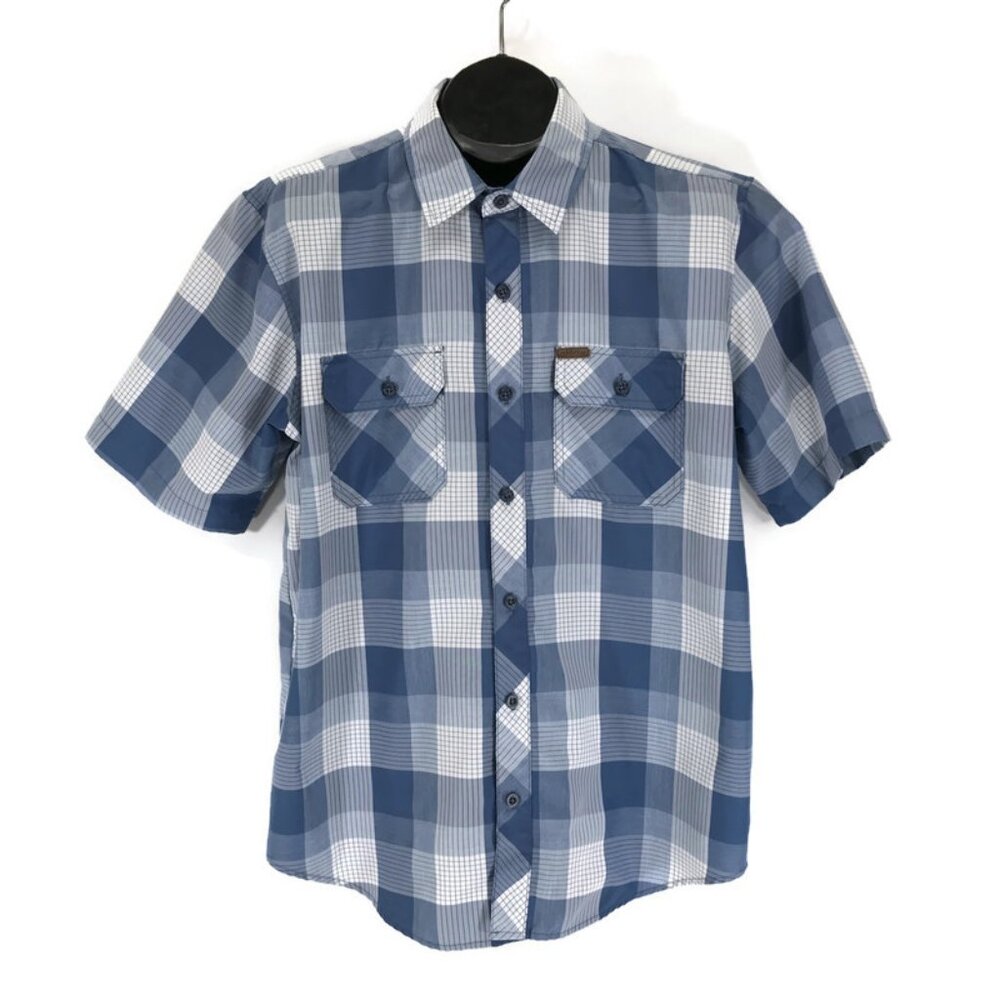 Orvis Short Sleeve Button Up Shirt Men's Large Plaid Casual Travel Outdoor